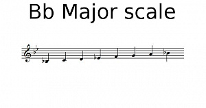 B flat Major scale
