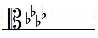 A flat major key signature in alto clef