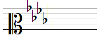 A flat major key signature in mezzo-soprano clef