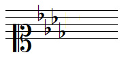 A flat major key signature in soprano clef