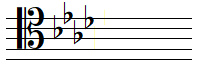 A flat major key signature in tenor clef