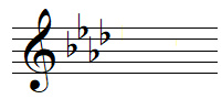 A flat major key signature in treble clef
