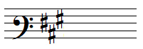 A major key signature in baritone clef