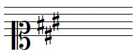 A major key signature in soprano clef