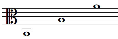 Some A notes in alto clef
