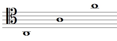Some A notes in tenor clef