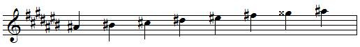 A sharp harmonic minor scale