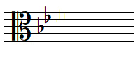 B flat major key signature in alto clef