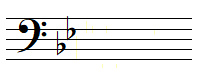 B flat major key signature in bass clef