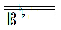B flat major key signature in soprano clef
