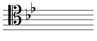 B flat major key signature in tenor clef