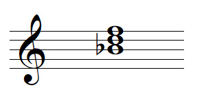 B flat major perfect chord triad