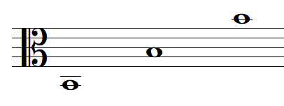 Some B notes in alto clef