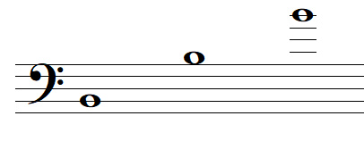 Some B notes in bass clef