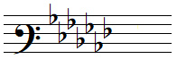 C flat major key signature in baritone clef