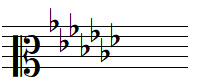 C flat major key signature in mezzo-soprano clef