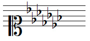 C flat major key signature in soprano clef