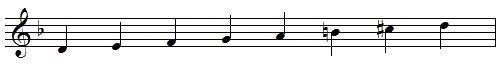 D ascending melodic minor scale