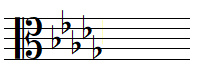 D flat major key signature in alto clef