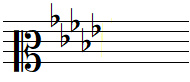 D flat major key signature in mezzo-soprano clef