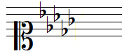 D flat major key signature in soprano clef