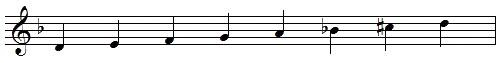 D harmonic minor scale