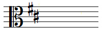 d major key signature in alto clef