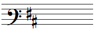 d major key signature in baritone clef