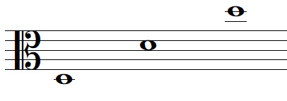 Some D notes in alto clef