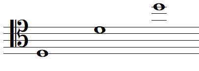 Some D notes in tenor clef
