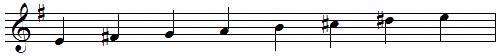 E ascending melodic minor scale
