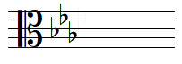 E flat major key signature in alto clef