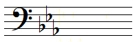 E flat major key signature in bass clef