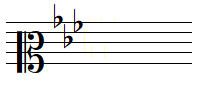 E flat major key signature in mezzo-soprano clef