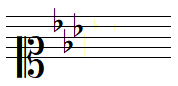 E flat major key signature in soprano clef