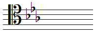 E flat major key signature in tenor clef