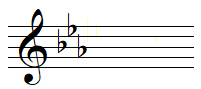 E flat major key signature in treble clef