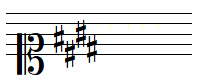 E major key signature in soprano clef