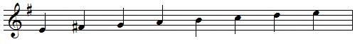 E natural minor scale