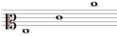 Some E notes in mezzo-soprano clef