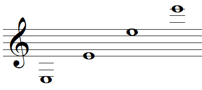 Some E notes in treble clef