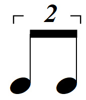 eighth note duplet, quaver duplet