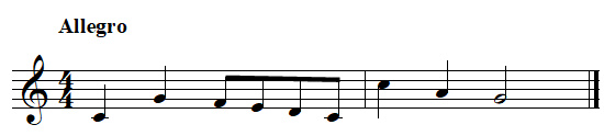 Examples of tempo indication