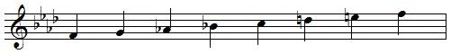 F ascending melodic minor scale F ascending melodic minor scale