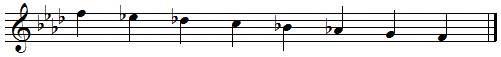 F descending melodic minor scale F descending melodic minor scale