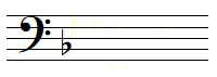 F major key signature in bass clef
