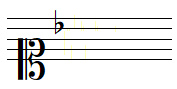 F major key signature in soprano clef