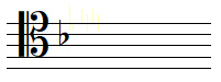 F major key signature in tenor clef