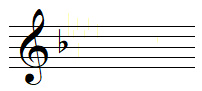 F major key signature in treble clef