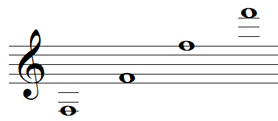 Some F notes in treble clef